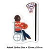4 x Small 50mm 'Playing Netball in A Wheelchair' Permanent