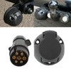 7 Pin Trailer Plug Socket with Gasket Bracket Kit Wiring