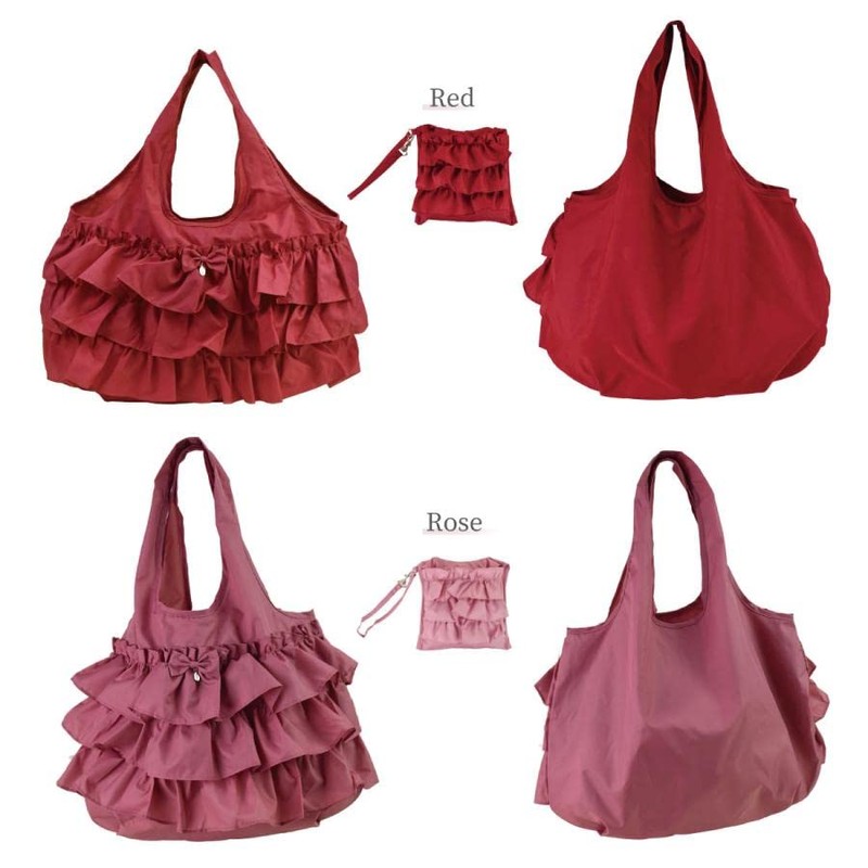 Laruis Folding Eco Bag, Lightweight, Compact, Cute, Stylish, Ruffles, Foldable