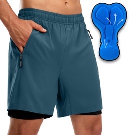 Bikewa - Pantalones cortos de bicicleta de montaña para hombre, 3D, acolchados, ajuste holgado, para equitación, ciclismo, ciclismo, bicicleta, motociclista, bolsillos con cierre