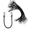 YELIER Mini Bungee Cords with Hooks. (12pcs, Black, 10") Small