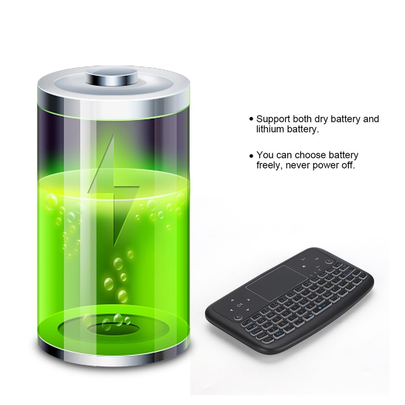 Mini Touch Flat Backlight 2.4G Button Wireless Keyboard Left and