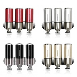 3-Compartment Liquid Soap Dispenser for Shampoo, Hand Wash in Bathrooms/Hotels 3-Compartment Dispenser Silver