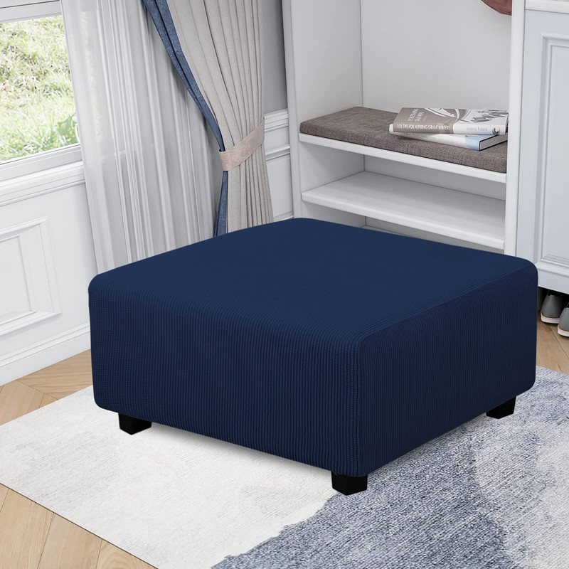 Easy-Going Stretch Square Ottoman Cover 40x40x15 inch Folding Storage Stool