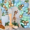 141PCS Sage Green Baby Blue Gold BalloonS Garland Arch Kit