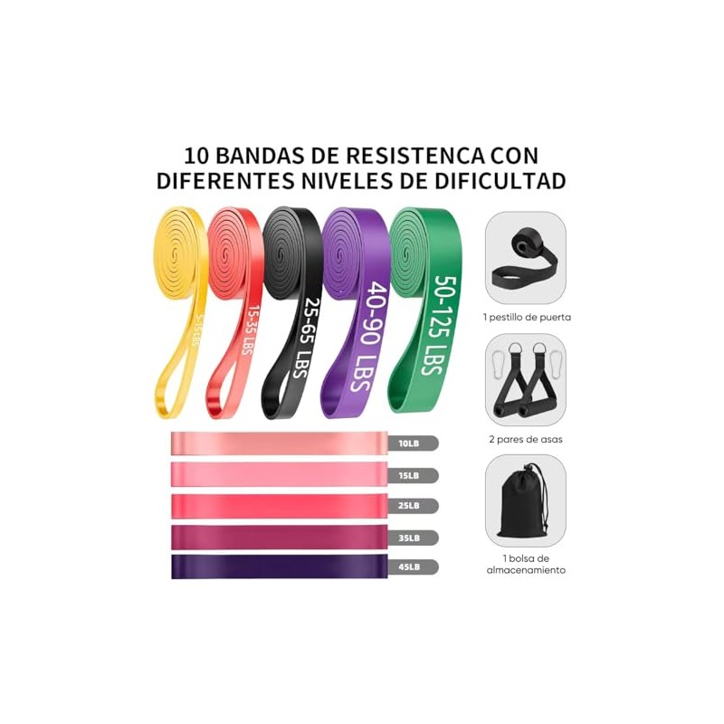 Bandas De Resistencia Para Ejercicio 17Pzs, Ligas De Resistencia Para