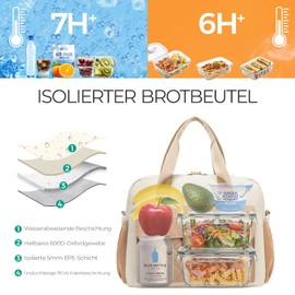 Large Insulated Lunch Bag for Working Women - Cute Adult Lunch Box Bag for Office with Thermal Compartment, Water Bottle Holder and Strap