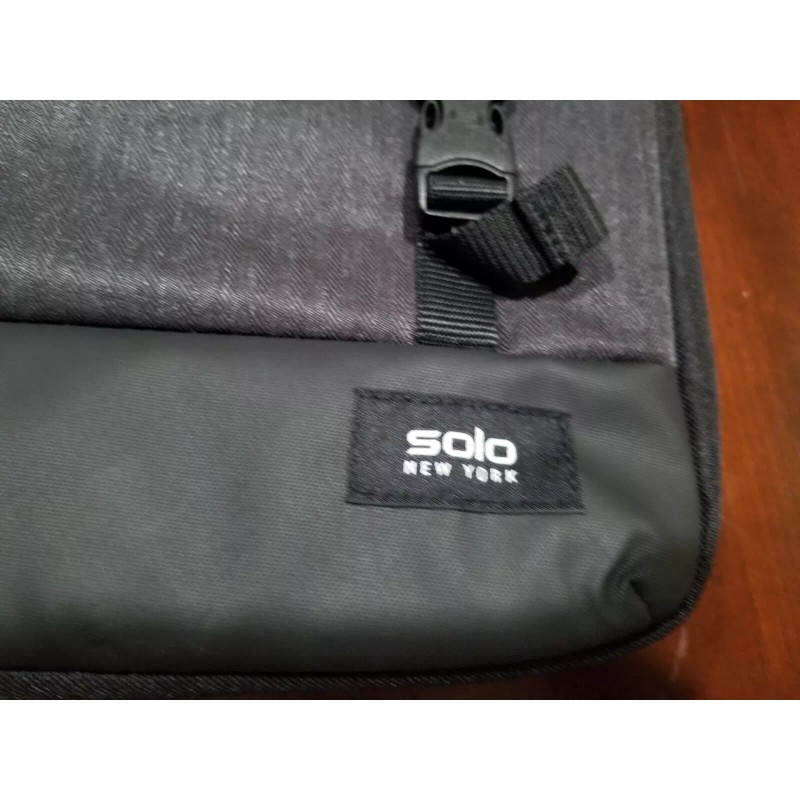 Solo New York Notch Slim Briefcase Fits 17.3" Laptop, Black