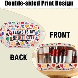 CMNIM Texas Travel Makeup Bag for Women Texas Is My Spirit City Zipper Cosmetic Pouch Texas Souvenirs Gift for Texas Lovers Bag (Texas C Makeup Bag)