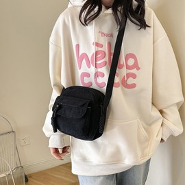eYLun Women Crossbody Bag Mini Cute Purse Shoulder Bag Corduroy Aesthetic Small Adjustable Wallet Bag Black
