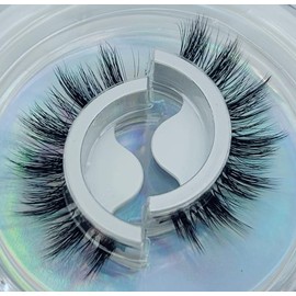 Palimainy Self-Adhesive False Eyelashes, reusable self adhesive eyelashes, Cat Eye False Eyelashes,no glue eyelashes self-adhesive, 14mm Length, Wild Charm" (Pack of 2 Pairs)