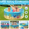 Foldable Swimming Pool for Kids 63"x18" Hard Plastic Portable Dog