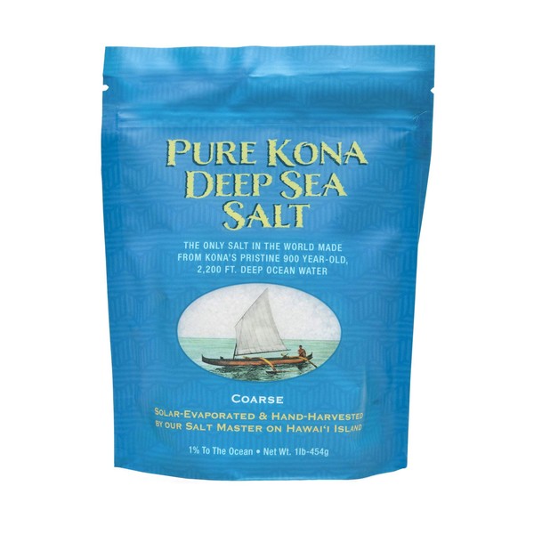 Pure Kona Deep Sea Salt Coarse/Grinder Refill 1lb. Bag - Pure and Premium – 100% Hawaiian Kona Deep Sea Salt
