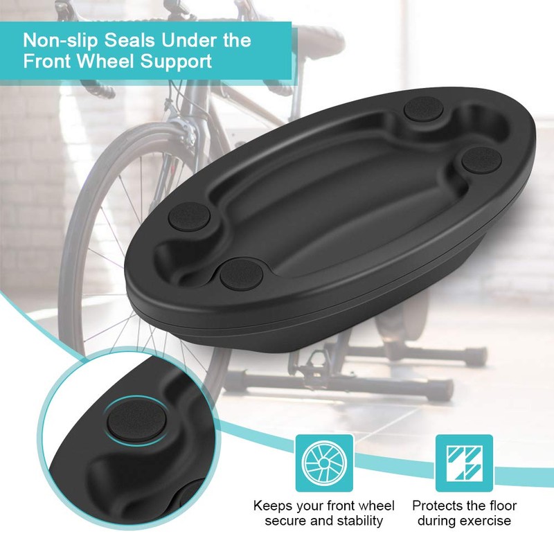 Black Bike Wheel Training Stand Front Wheel Riser, Indoor Trainers,