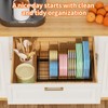 Food Container Lid Organizer for Cabinet, 6 Adjustable Dividers Metal