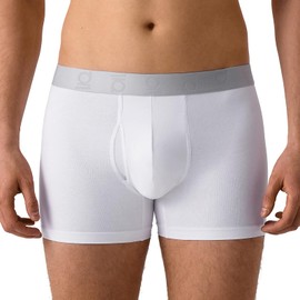 gagli Men's Cotton Stretch Boxer Briefs, Soft Breathable No-Tag Underwear, Comfort Fit Anti-Ride Up,2-Pack M+ White