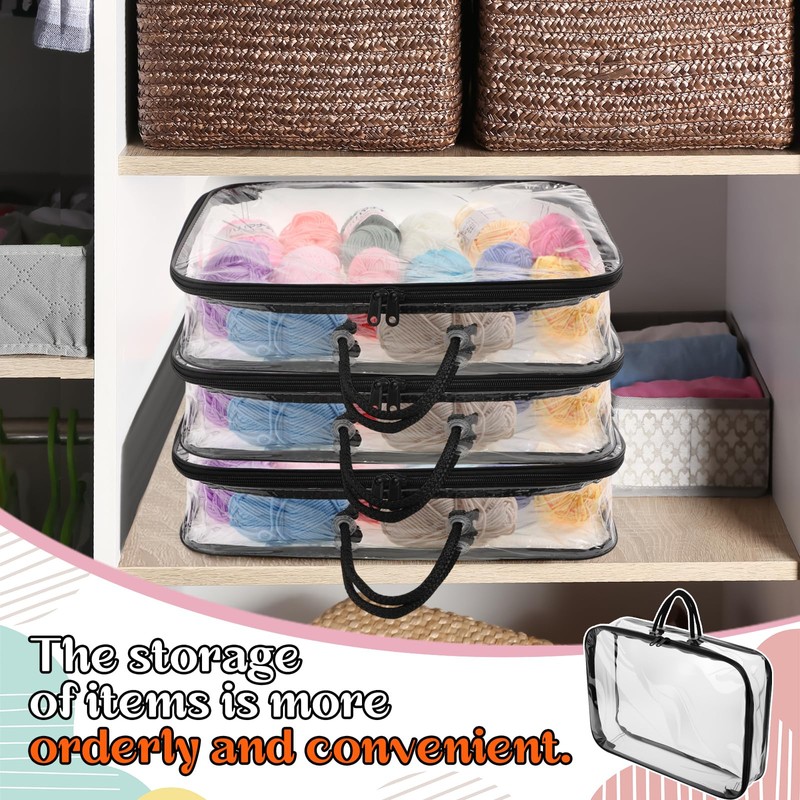 Shinylin 10 Pack Clear Yarn Storage Bags Bulk, 12 x