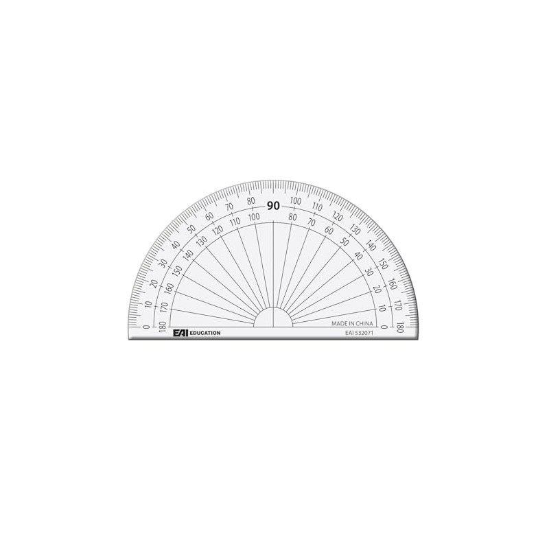 EAI Education 4" Protractor: Clear - Set of 10