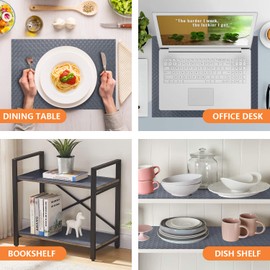 StaHom Shelf Liners for Kitchen Cabinets Refrigerator Liners Waterproof & Oil-Proof Kitchen Cupboard Liner Plastic Drawer Mats EVA Material Non Adhesive Fridge Liner for Shelves Gray 11.8 x 59 Inch