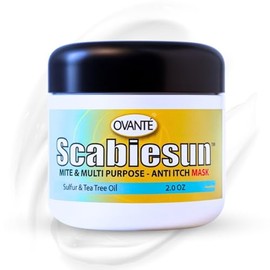 OVANTE Scabiesun Multipurpose Face and Body Mask for Skin Itching, Rushes, Redness, Irritation. Soothing & Healing Ointment in 2 oz JAR.