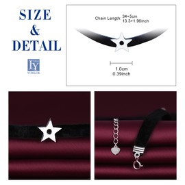 Yumilok Women's Necklace 925 Sterling Silver Choker Velvet Rope Black Stars for Women Valentine's Day, Sterling Silver
