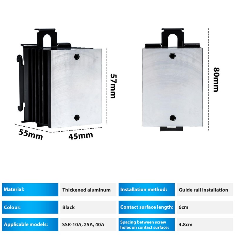Telituny Single Phase Solid State Relay, Aluminium Heatsink SSR Dissipation,