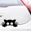 Black Cat Peeking Sticker, 6" by 3"