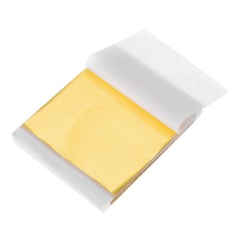 MECCANIXITY 100 Pcs Gold Leaf Sheets 5.5" x 5.5" Imitation Gold Foil Sheets for Crafts,Picture Frames,Sculpture,Nails and DIY Arts Decoration,Golden Yellow