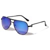 Round Lens Three Line Top Bar Sectioned Temple Aviator Sunglasses