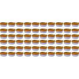 60 ointment containers, cream containers, flat ointment jar, 12 ml capacity with orange lid, made in Germany