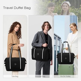 SPAHER Travel Bag Hand Luggage Large 32 L, Foldable Hand Luggage Bag for Airplane, for Easyjet Hand Luggage 45 x 36 x 20, Waterproof Sports Bag, Weekender for Men and Women with Travel Toiletry Bag,