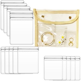 Bolsa de Organizador para joyería,Bolsas de Plástico Pequeñas con Cremallera para Joyas y Gran Bolsa de Almacenamiento de PVC,Bolsas Ziplock Reutilizables de Viaje para Collares Aretes Anillos