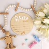 Baby Birth Announcement Sign, 5.9 Inch Hello World Newborn Name