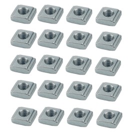 20 x Slot Nuts Slot 6 with M5 Thread - Compatible with Aluminium Profile 20 x 20 (Type B) - T-slot nuts for B-type Aluminium Profiles 20 Series - Carbon Steel Slot Nut - Easy Assembly