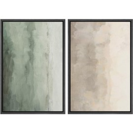 SIGNWIN Framed Canvas Print Wall Art Set Abstract Pastel Hues MinimalistIllustrations Modern Art Decorative Rustic for Living Room, Bedroom, Office - 16"x24"x2 Black