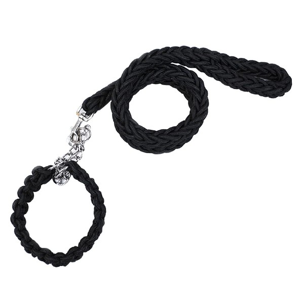 Dog Collar and Leash Set, Heavy Duty Nylon Braided Rope