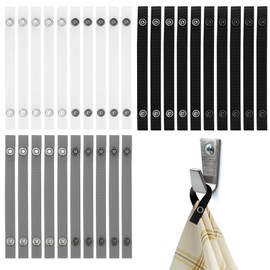 30 Stück Handtuchaufhänger, 15×1.2cm Aufhänger für Handtücher, Handtuchclips ohne Nähen für Küche, Bad und Camping, Schwarz, Weiß, Grau