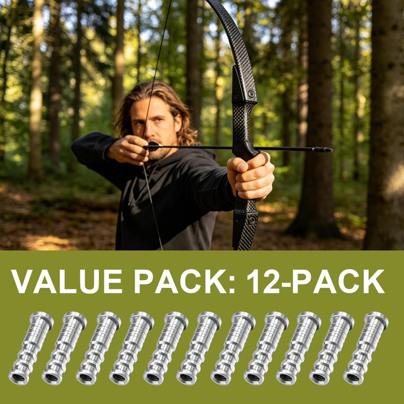 .246 Archery Arrow Inserts Aluminum Replacement for Gold Tip INS24612