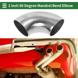 Motoforti 4pcs 90 Degree Mandrel Bend Elbow Car Modified Exhaust Pipe Tubing Piping 2" Inch OD Thickness 1.0mm/19GA 51x135x1.0mm 304 Stainless Steel Silver Tone