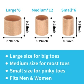 tifanso 24PCS Gel Toe Protectors Covers, 0.98 Inches Toe Sleeve Tubes Pads Guards for Blisters, Corn Cushions for Women