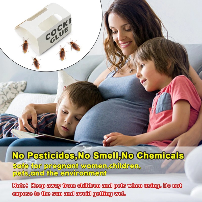 HTWON 12PCS Roach Motels Cockroach Bug Killer Sticky Pest Bait