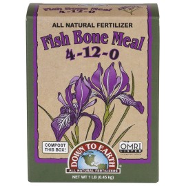 Down To Earth Organic Fish Bone Meal Fertilizer Mix 4-12-0, 1 Lb