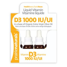 Prairie Naturals Liquid Vitamin D3 Cholecalciferol 1,000 IU - 15ml x 12 packs