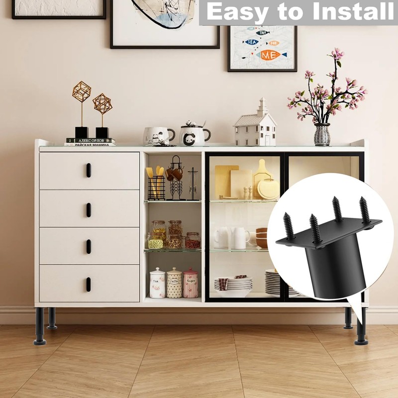 Bigingjia 2 Pack Heavy Duty Adjustable Bed Legs Table Legs