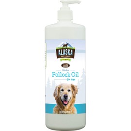 Alaska Naturals - Wild Alaska Pollock Oil for Dogs - Omega-3 with DHA and EPA - Supplement for Healthy Skin, Shiny Coat - 32oz Pump Bottle - Made in The USA