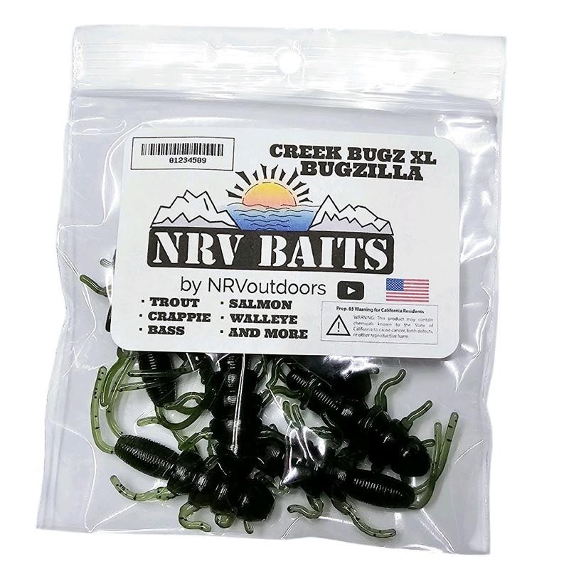 NRV Baits: Creek Bugz XL Bugzilla - Color: Natural Brown