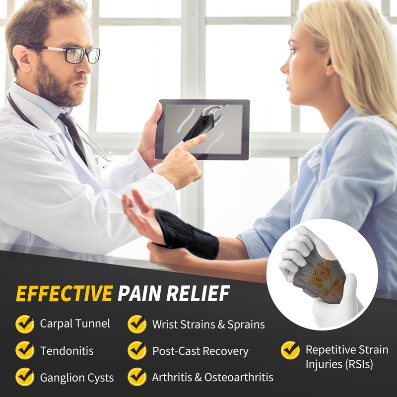 CAMBIVO Wrist Support 1 Pack, Black Left, S/M 589B