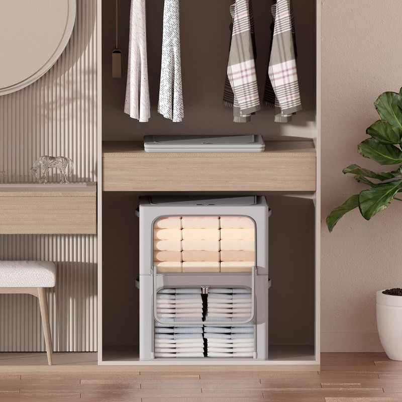 CYhom 3Pack Frame Storage Box - Clothes Storage Bin Bags