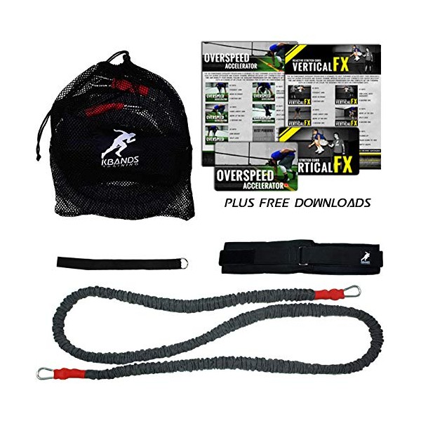 Kbands Training Speed Reactive Stretch Cord - Adjustable Belt, Anchor