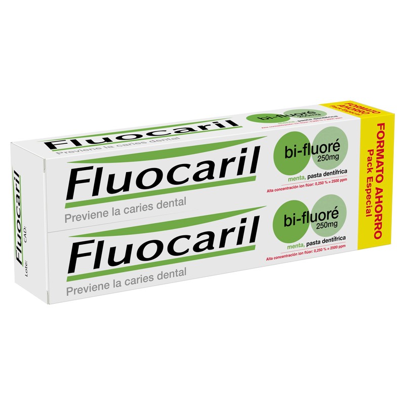 Fluocaril Toothpaste Dentãfrica Sabor Menta Prevenciã³ n Caries 2x125ml